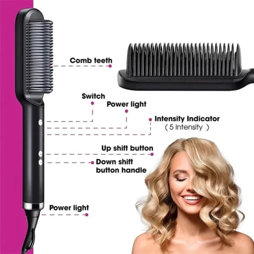 2-IN-1 HAIR STRAIGHTENER CURLING PROFESSIONAL STYLING BRUSH